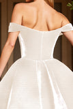 White Corset Deep V-Neck A Line Short Homecoming Dress