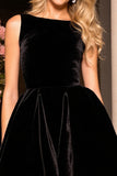 Black Velvet A Line Short Homecoming Dress