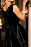 Black Velvet A Line Short Homecoming Dress