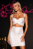 White Satin Bodycon Cut Out Backless Short Homecoming Dress