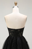 Black Corset A Line Sweetheart Short Homecoming Dress