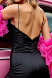 Black Corset Tight Satin Short Homecoming Dress with Ruffles