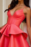 Orange Corset A Line Tiered Short Homecoming Dress