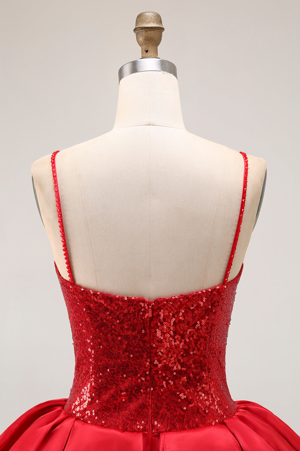 Sparkly Red Corset A Line Short Homecoming Dress with Ruffles