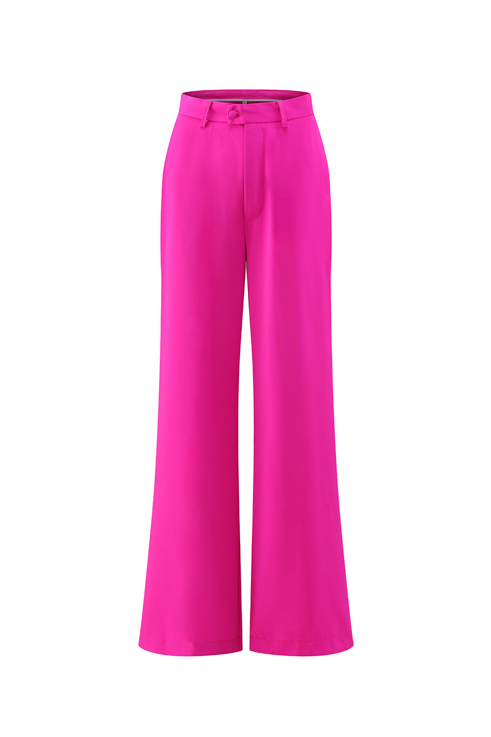 Fuchsia 2 Piece Satin Long Sleeves Business Suits with Pockets