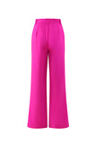 Fuchsia 2 Piece Satin Long Sleeves Business Suits with Pockets