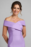 Mermaid Lilac Satin Long Mother of the Bride Dress with Slit