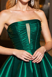Pine A Line Satin Keyhole Short Strapless Homecoming Dress