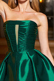 Pine A Line Satin Keyhole Short Strapless Homecoming Dress