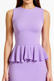 Lilac Sheath Long Sleeveless Formal Dress with Ruffles