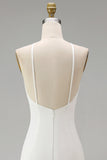 Black Mermaid Satin Round Neck Ruched Long Formal Dress