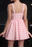 Blush A Line Plaid Short Vintage Homecoming Dress