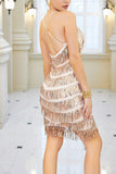 Sparkly Black Spaghetti Straps Short Homecoming Dress with Fringes