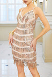 Sparkly Black Spaghetti Straps Short Homecoming Dress with Fringes