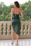 Sparkly Pine Sequins Short Bodycon Homecoming Dress