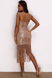 Sparkly Burgundy Sequins Short Homecoming Dress with Fringes