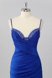 Sparkly Royal Blue Tight Short Corset Homecoming Dress with Beading
