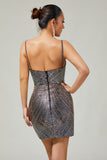 Sparkly Burgundy Tight Short Homecoming Dress with Beading