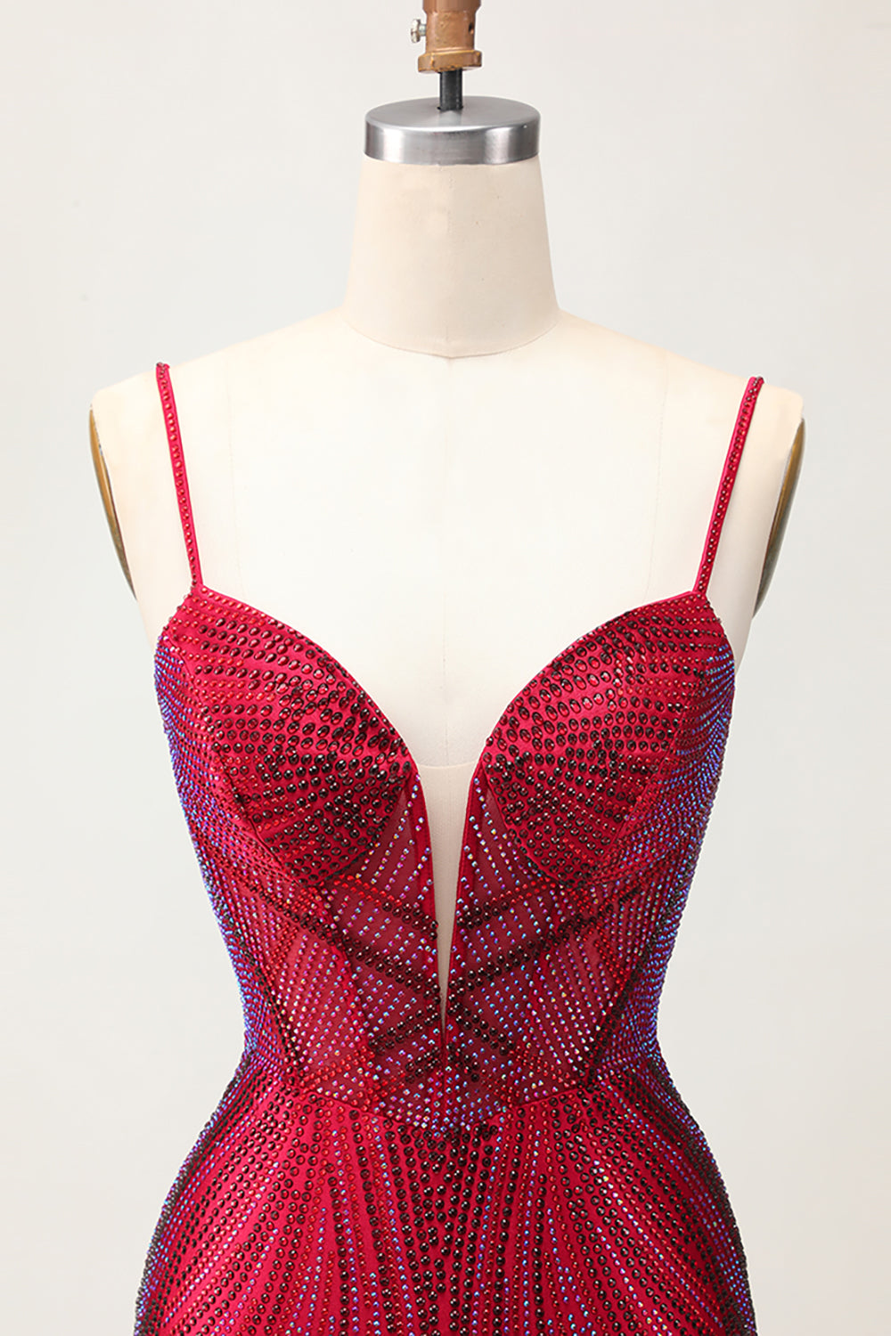 Sparkly Burgundy Tight Short Homecoming Dress with Beading