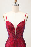 Sparkly Burgundy Tight Short Homecoming Dress with Beading