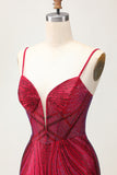 Sparkly Burgundy Tight Short Homecoming Dress with Beading
