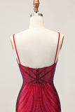 Sparkly Burgundy Tight Short Homecoming Dress with Beading