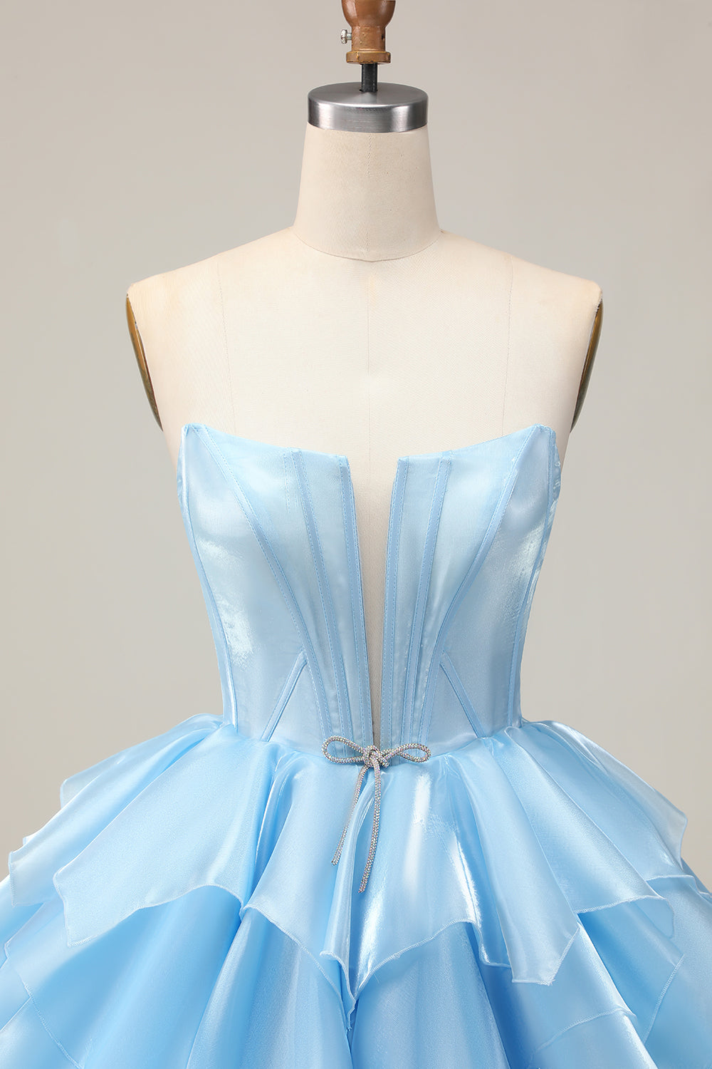 Pink A Line Corset Tiered Short Homecoming Dress with Ruffles