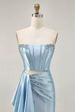 Sparkly Dark Green Tight Short Corset Homecoming Dress with Sash