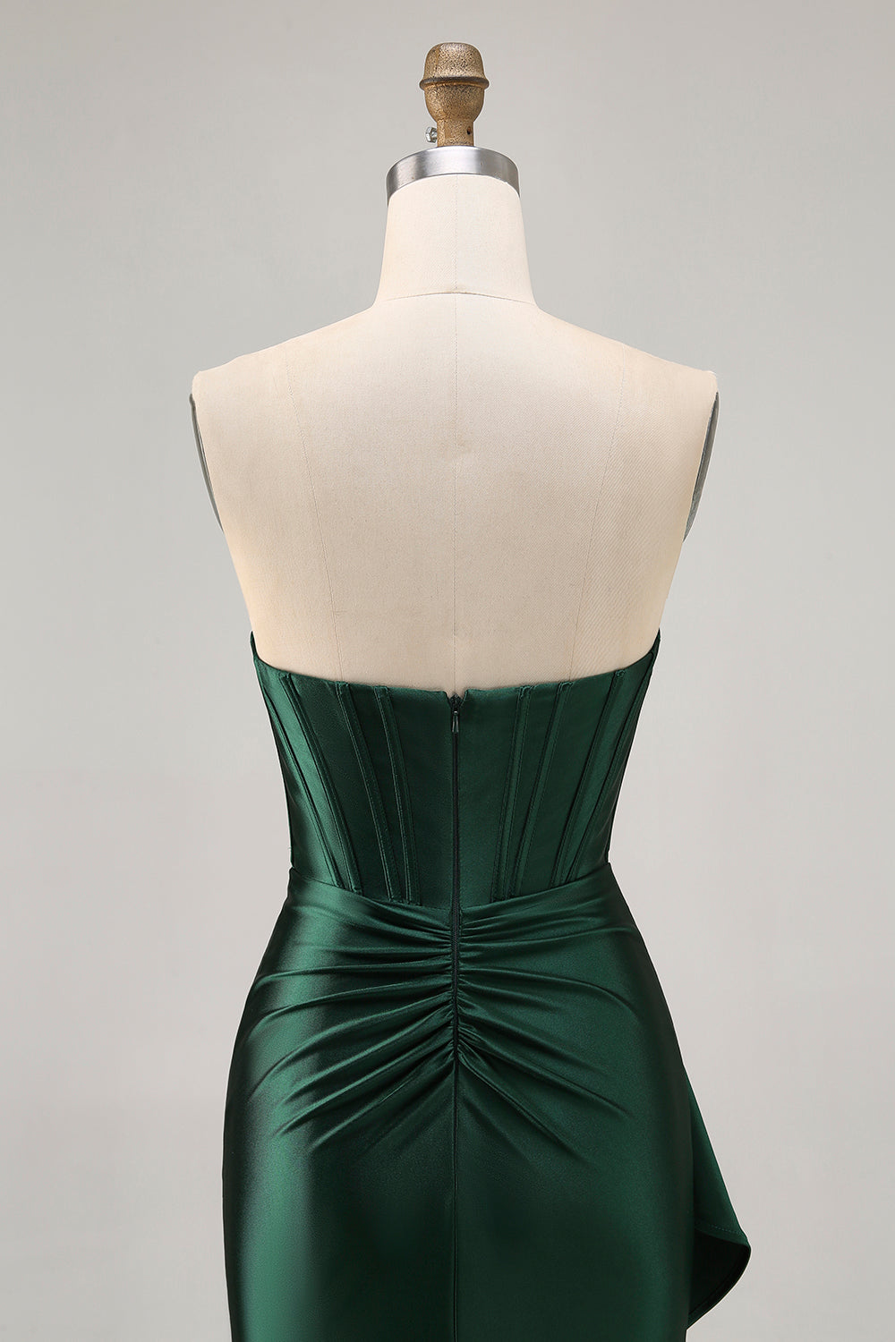 Sparkly Dark Green Tight Short Corset Homecoming Dress with Sash