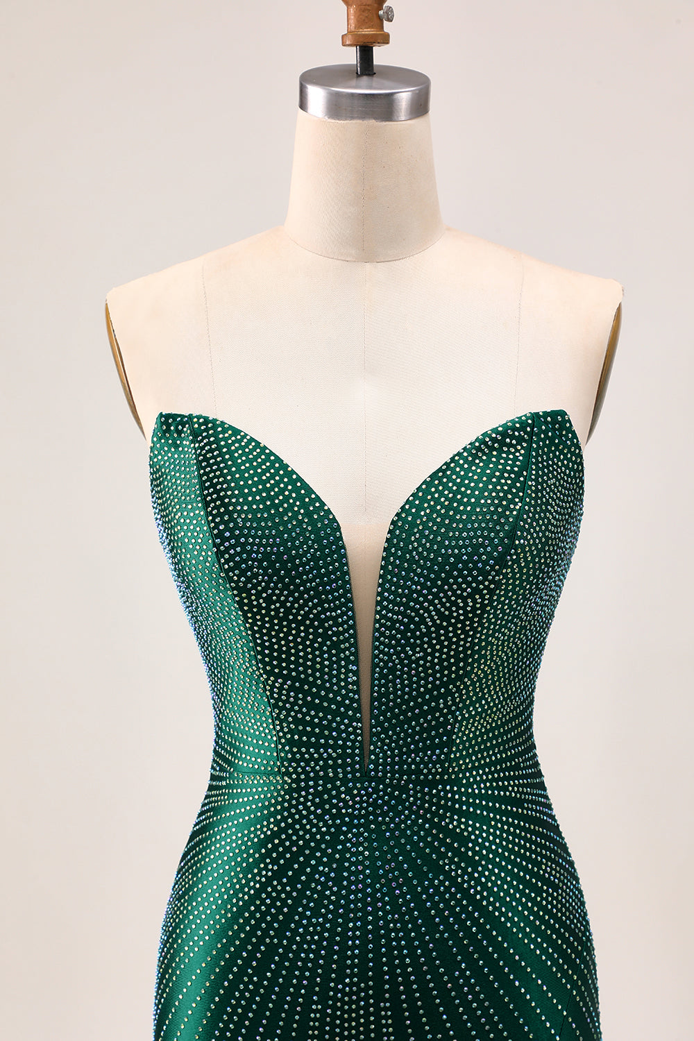 Sparkly Dark Green Tight Satin Short Homecoming Dress with Beading