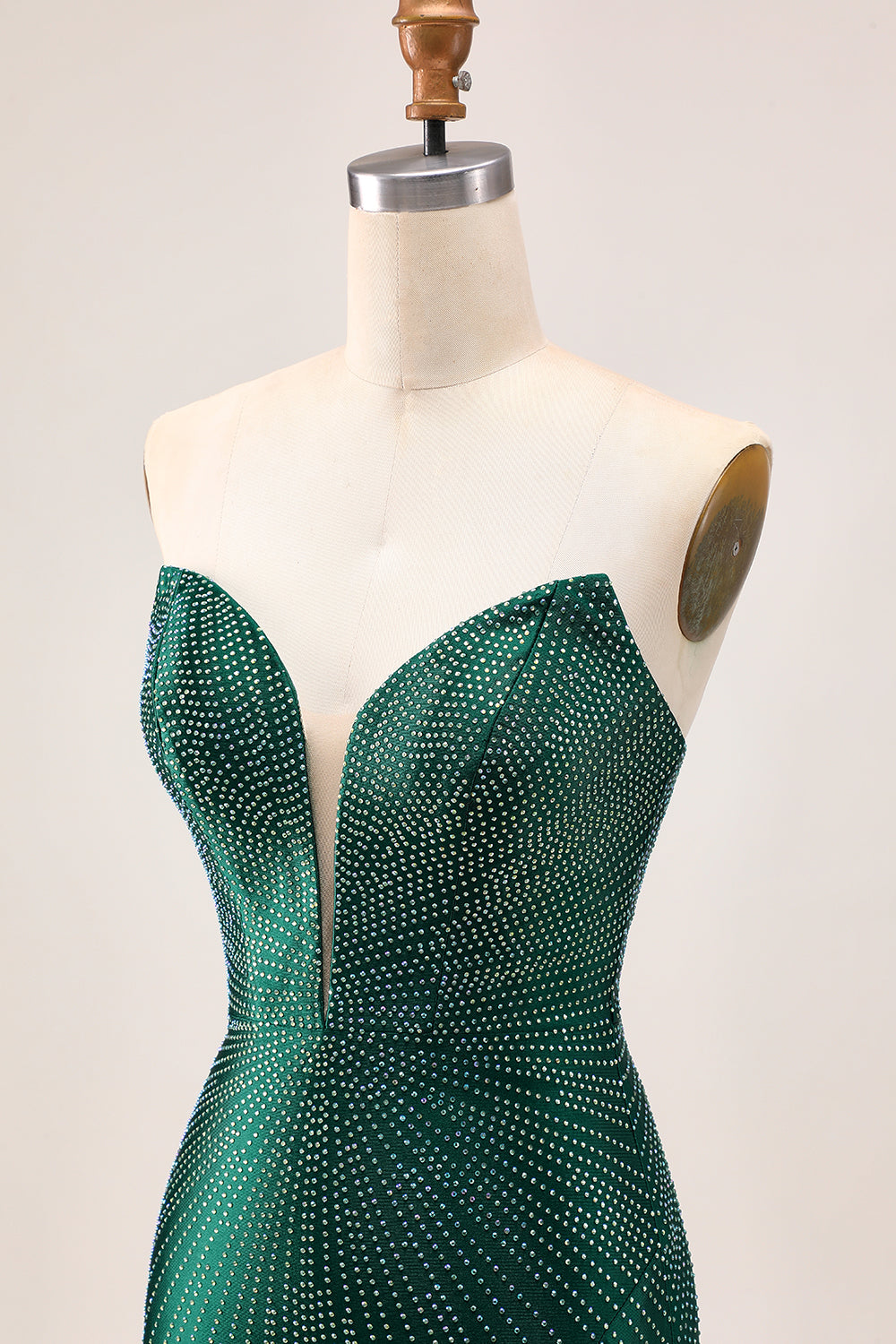 Sparkly Dark Green Tight Satin Short Homecoming Dress with Beading