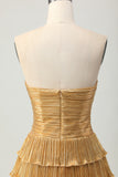 Sparkly Golden Floral Sweetheart Short Metallic Homecoming Dress with Keyholes