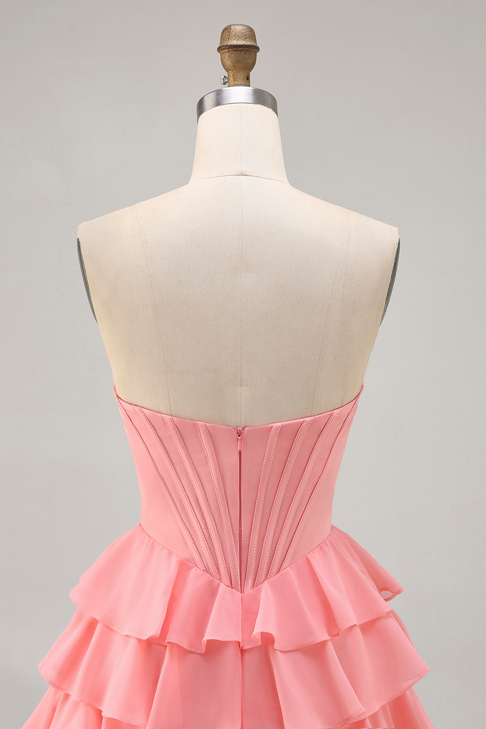 Sparkly Blush Sweetheart Short Corset Homecoming Dress with Ruffles