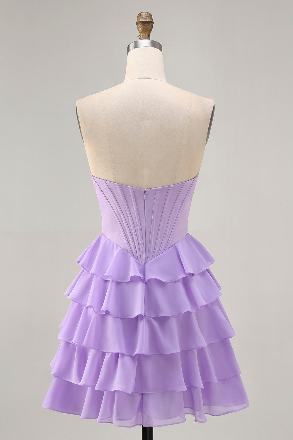 Sparkly Blush Sweetheart Short Corset Homecoming Dress with Ruffles