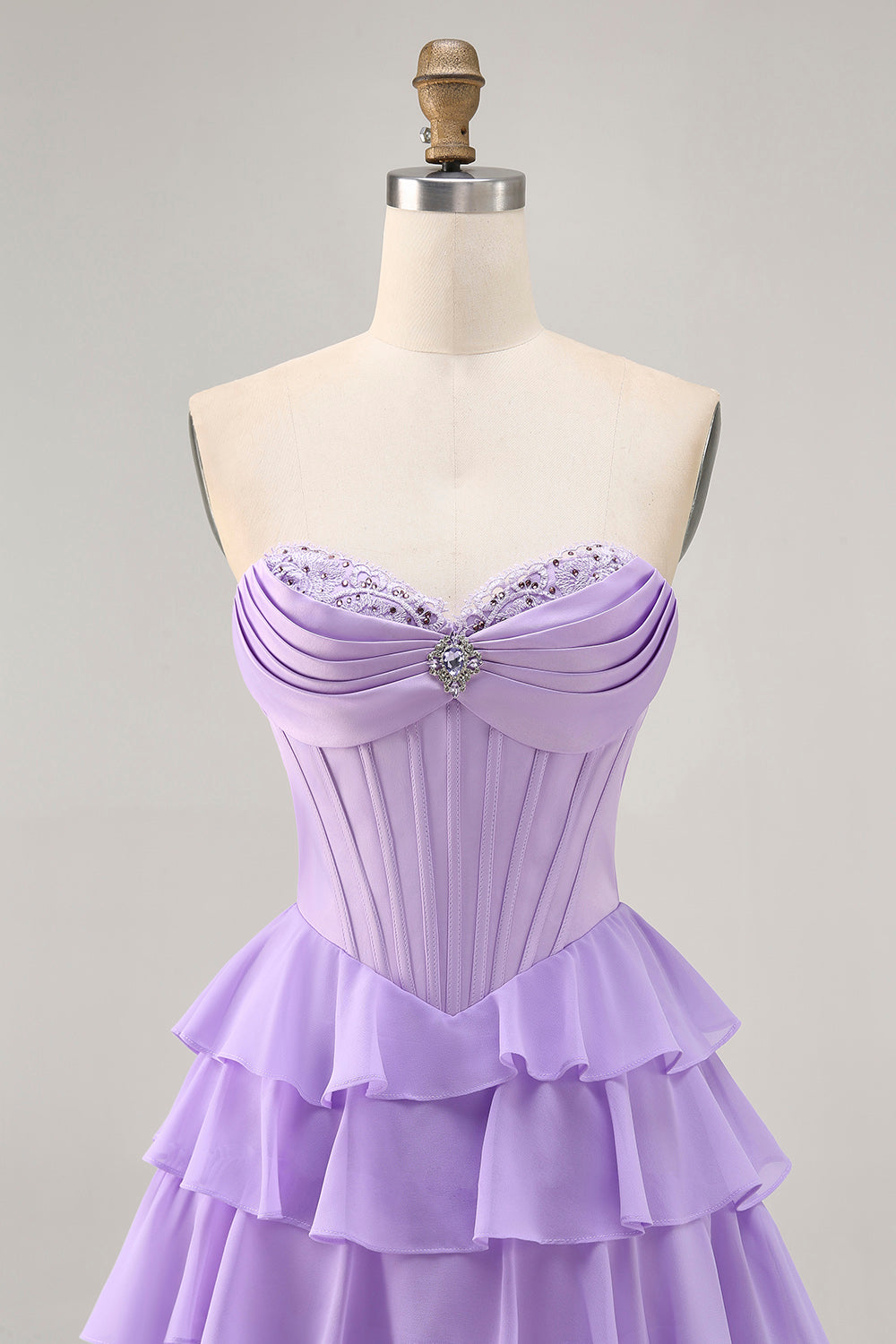 Sparkly Blush Sweetheart Short Corset Homecoming Dress with Ruffles