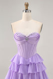 Sparkly Blush Sweetheart Short Corset Homecoming Dress with Ruffles