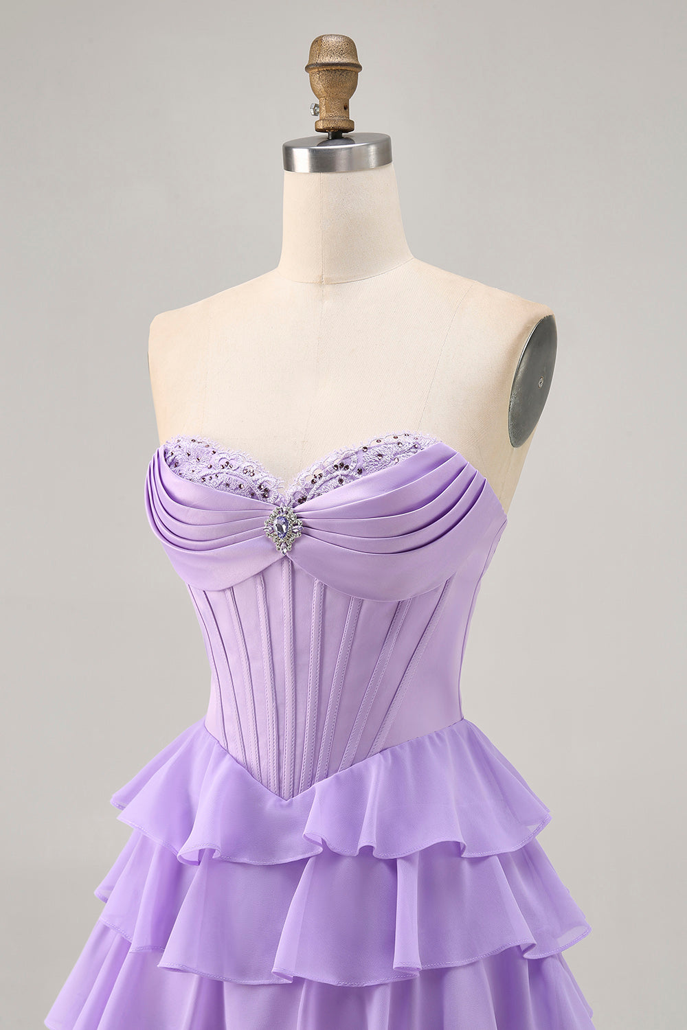 Sparkly Blush Sweetheart Short Corset Homecoming Dress with Ruffles