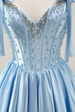 Sparkly Fuchsia Short Corset Homecoming Dress with Rhinestones