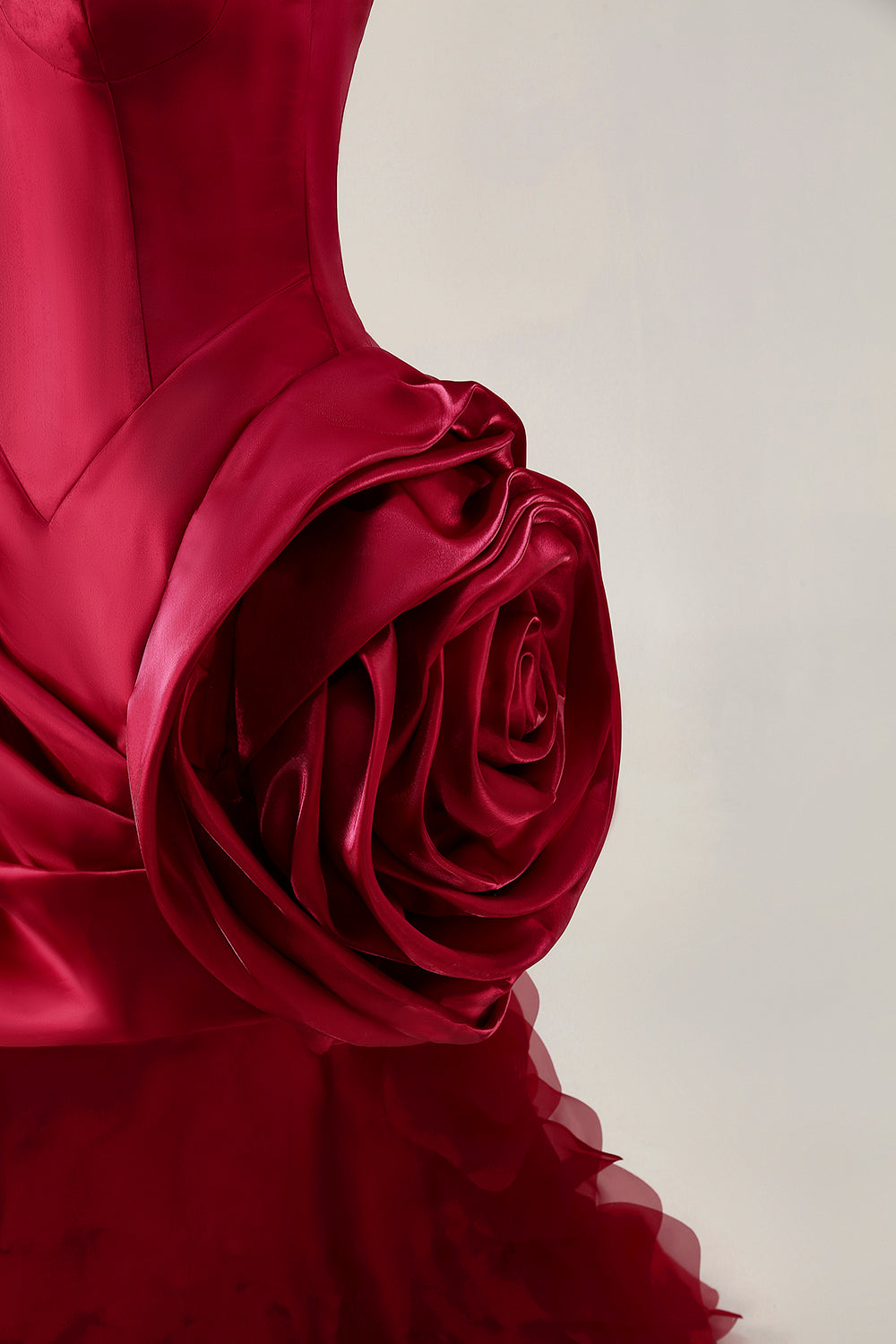 Burgundy Satin Tight Short Homecoming Dress with 3D Flower