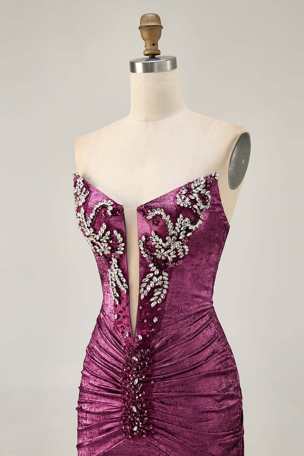 Sparkly Golden Strapless Short Tight Homecoming Dress with Beading