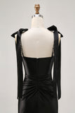 Sparkly Black Satin Tight Short Homecoming Dress with Rhinestones