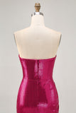 Sparkly Fuchsia Sweetheart Sequin Tight Short Homecoming Dress