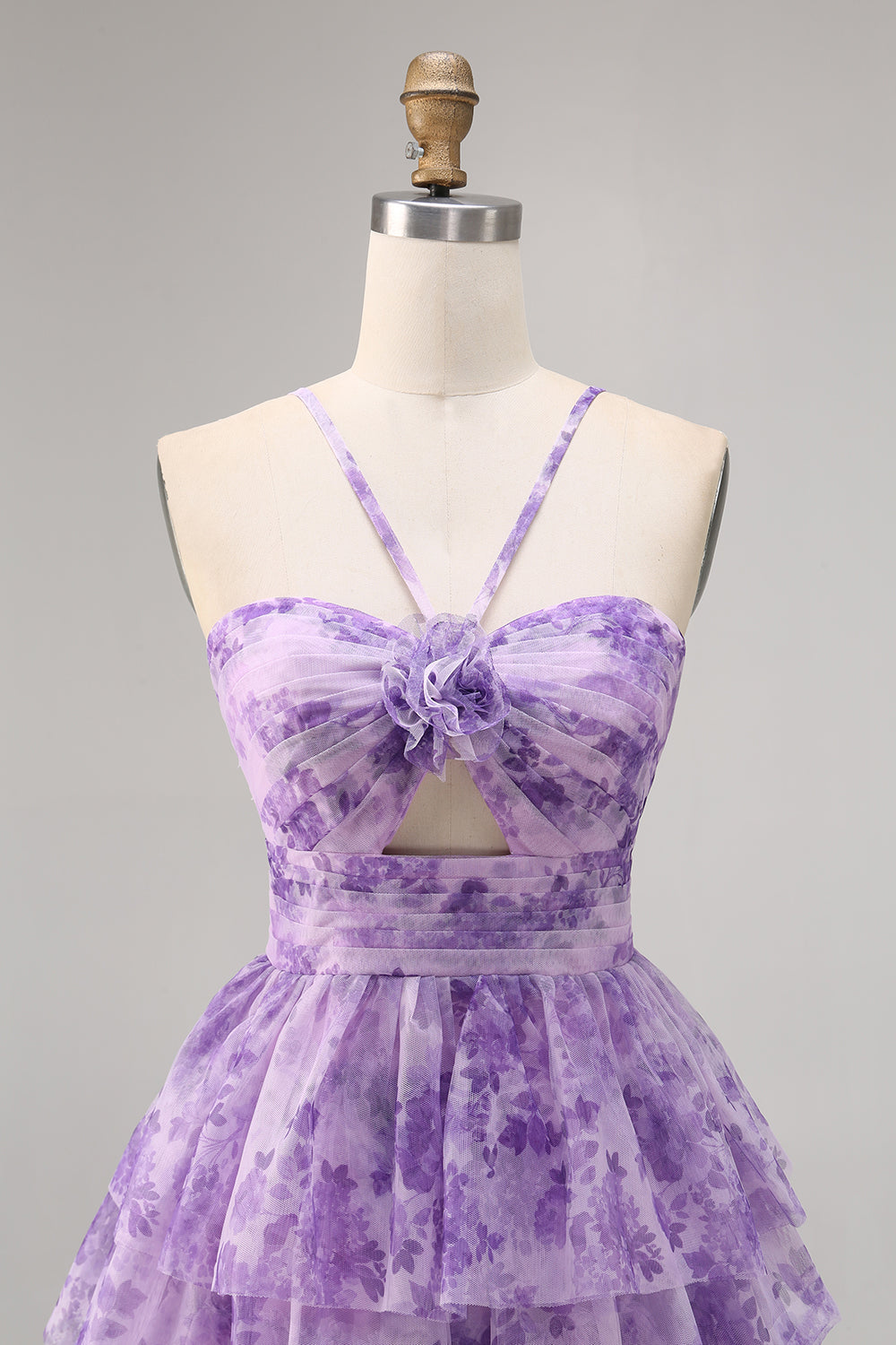 Green A Line Spaghetti Straps Short Tiered Homecoming Dress with Ruffles