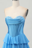 Yellow Ruched Sweetheart Corset Short Homecoming Dress with Appliques
