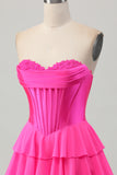 Yellow Ruched Sweetheart Corset Short Homecoming Dress with Appliques