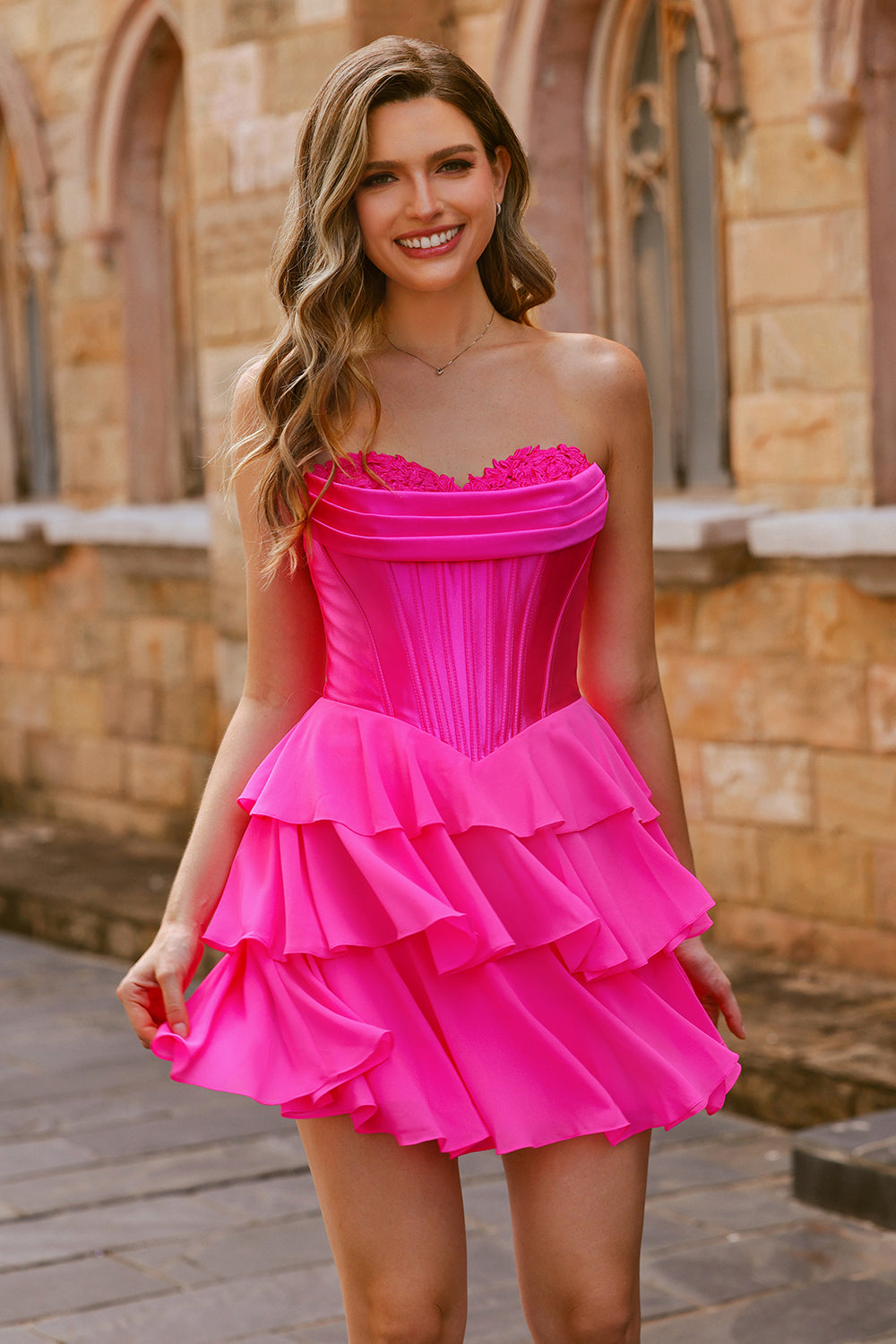 Blue Corset Sweetheart Short Ruched Homecoming Dress with Ruffles