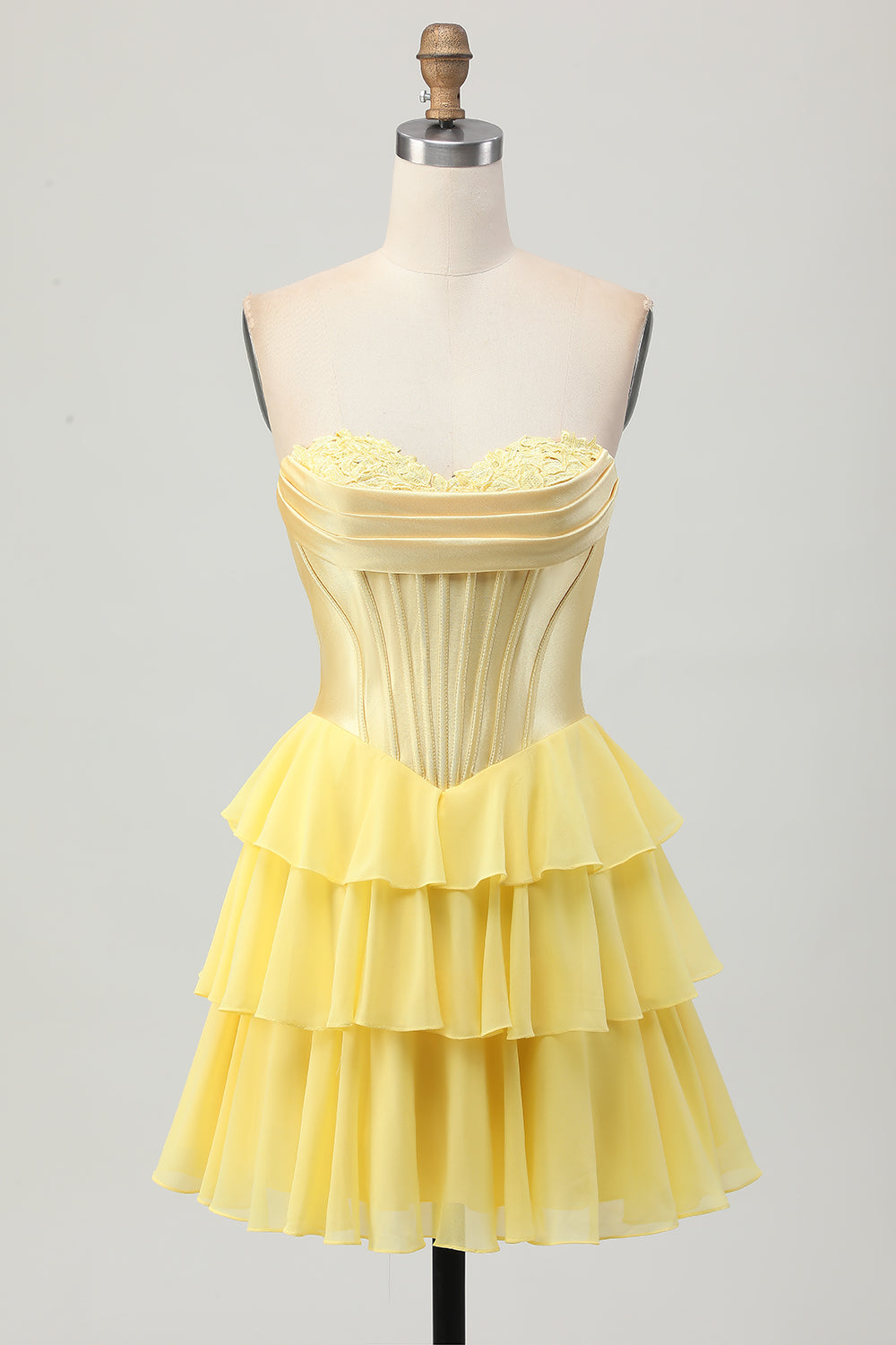 Blue Corset Sweetheart Short Ruched Homecoming Dress with Ruffles