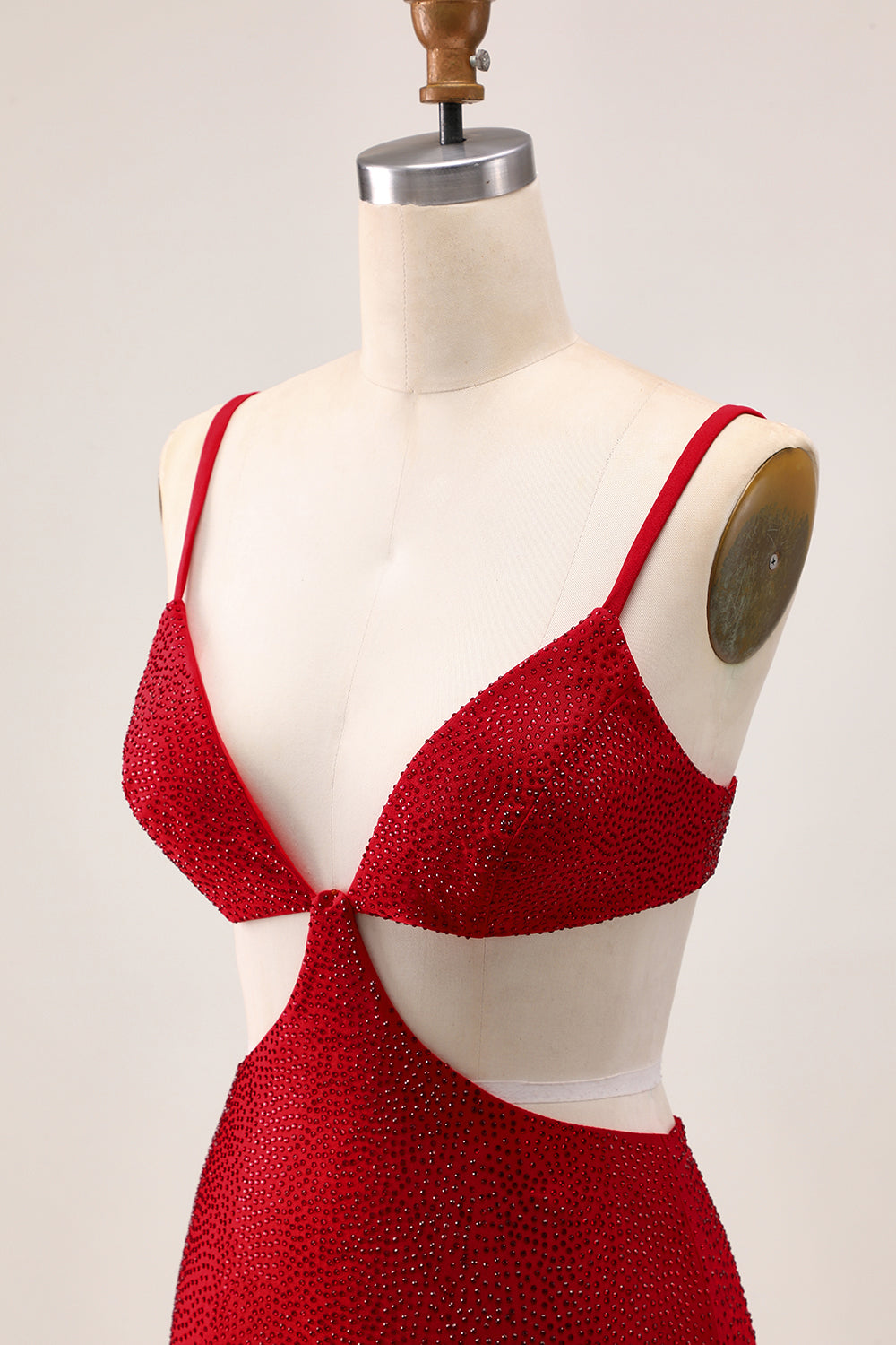 Sparkly Red Tight Cut Out Short Homecoming Dress with Beading