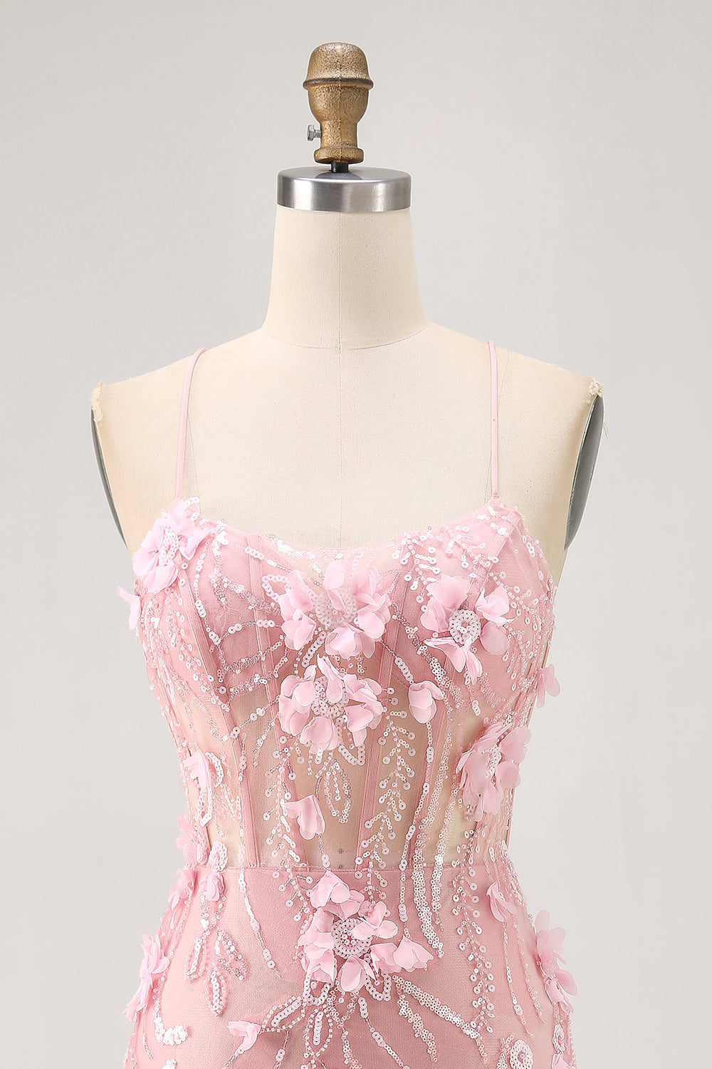 Sparkly Blue Tight Floral Corset Short Homecoming Dress with Sequins