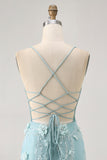 Sparkly Blue Tight Floral Corset Short Homecoming Dress with Sequins